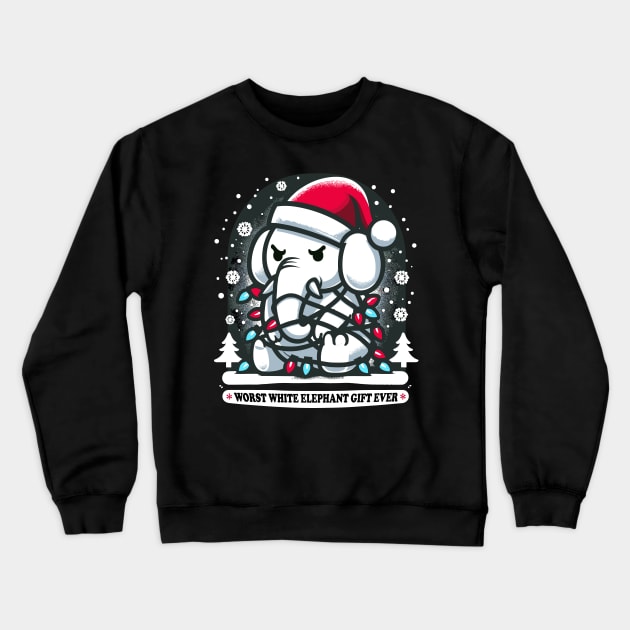 Worst White Elephant Gift Ever, Tangled Up In Christmas Lights Crewneck Sweatshirt by SubtleSplit